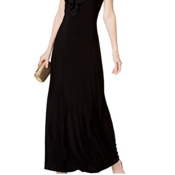 MSK Medium Ruffle Halter Rhinestone Gown - Picture 4 of 5